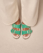 Suede With Faux Fur Nordic Sandals With Fur - Summer Holiday Promo | 