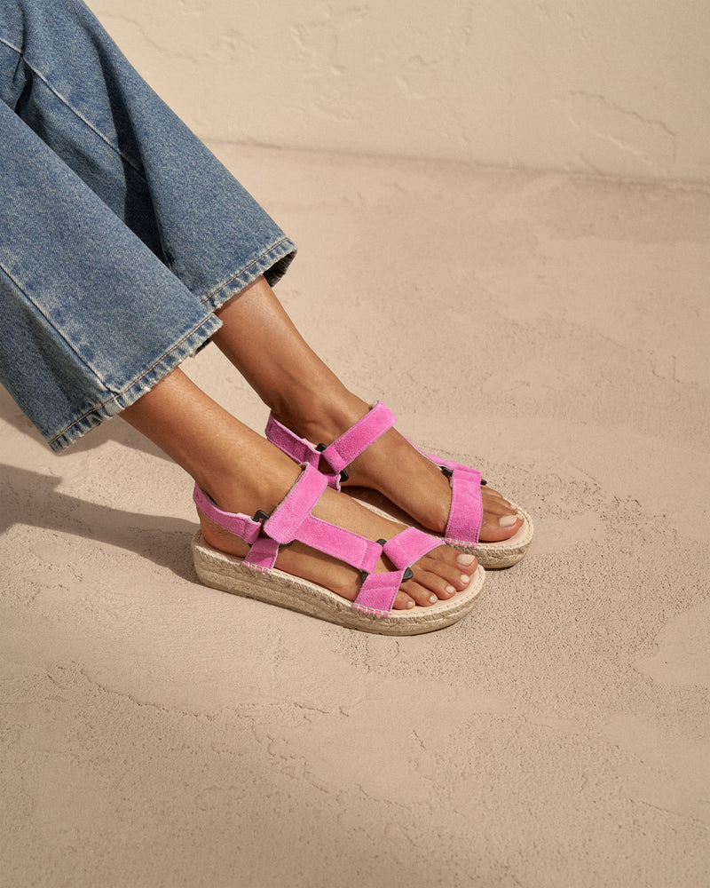 Suede Hiking Sandals - Hamptons - Bold Pink