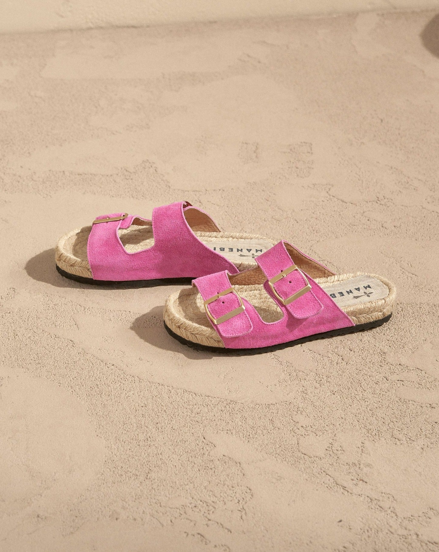 Suede Nordic Sandals - Bold Pink