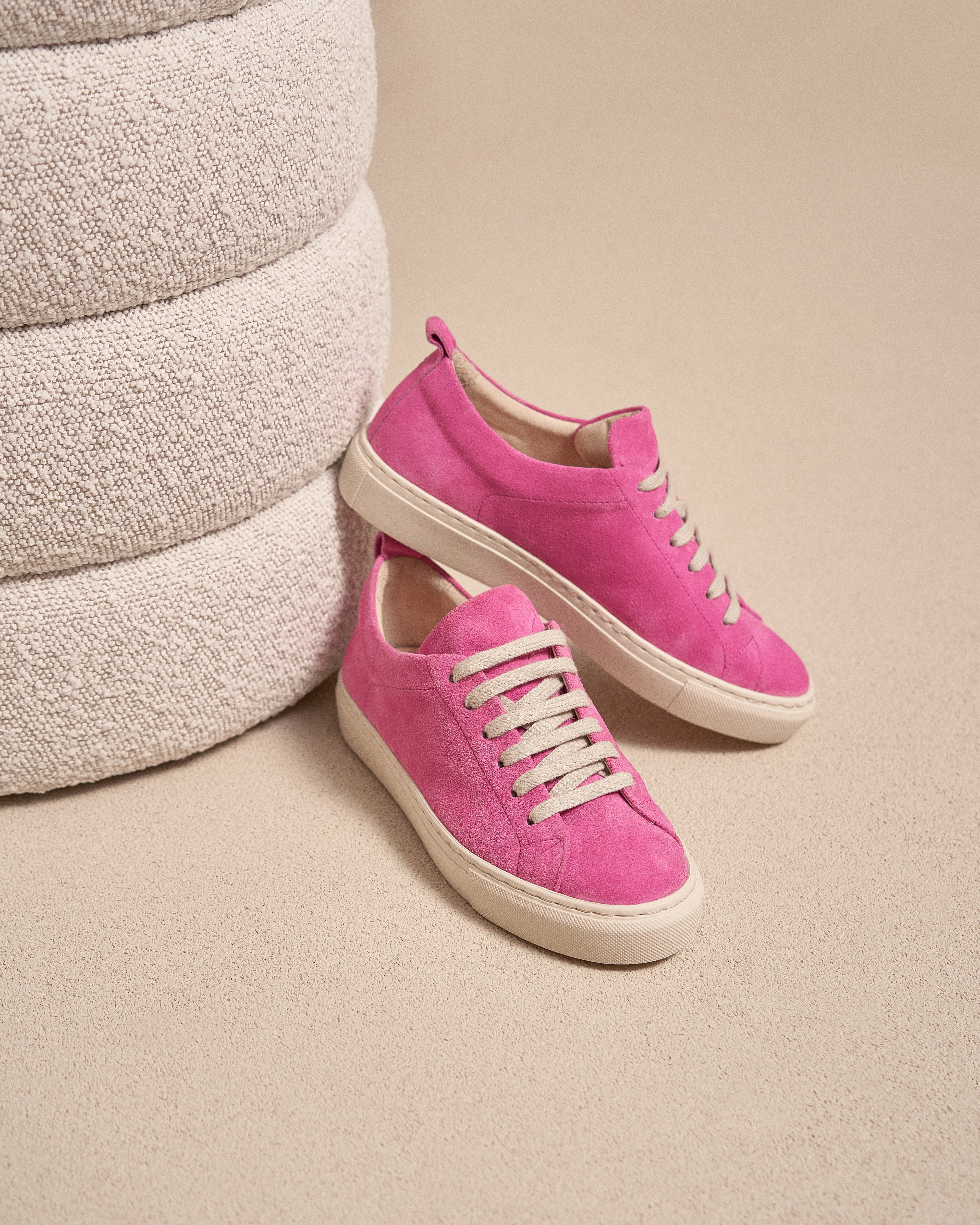 Suede Sneakers - Bold Pink