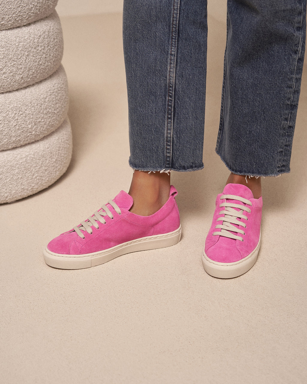 Suede Sneakers - Hamptons - Bold Pink