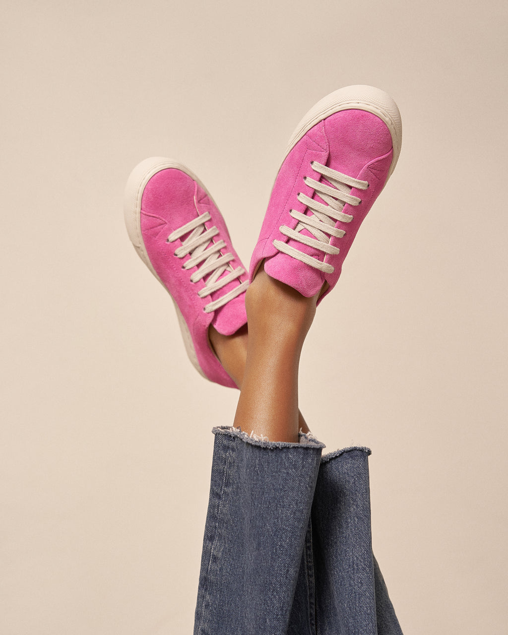 Suede Sneakers - Hamptons - Bold Pink