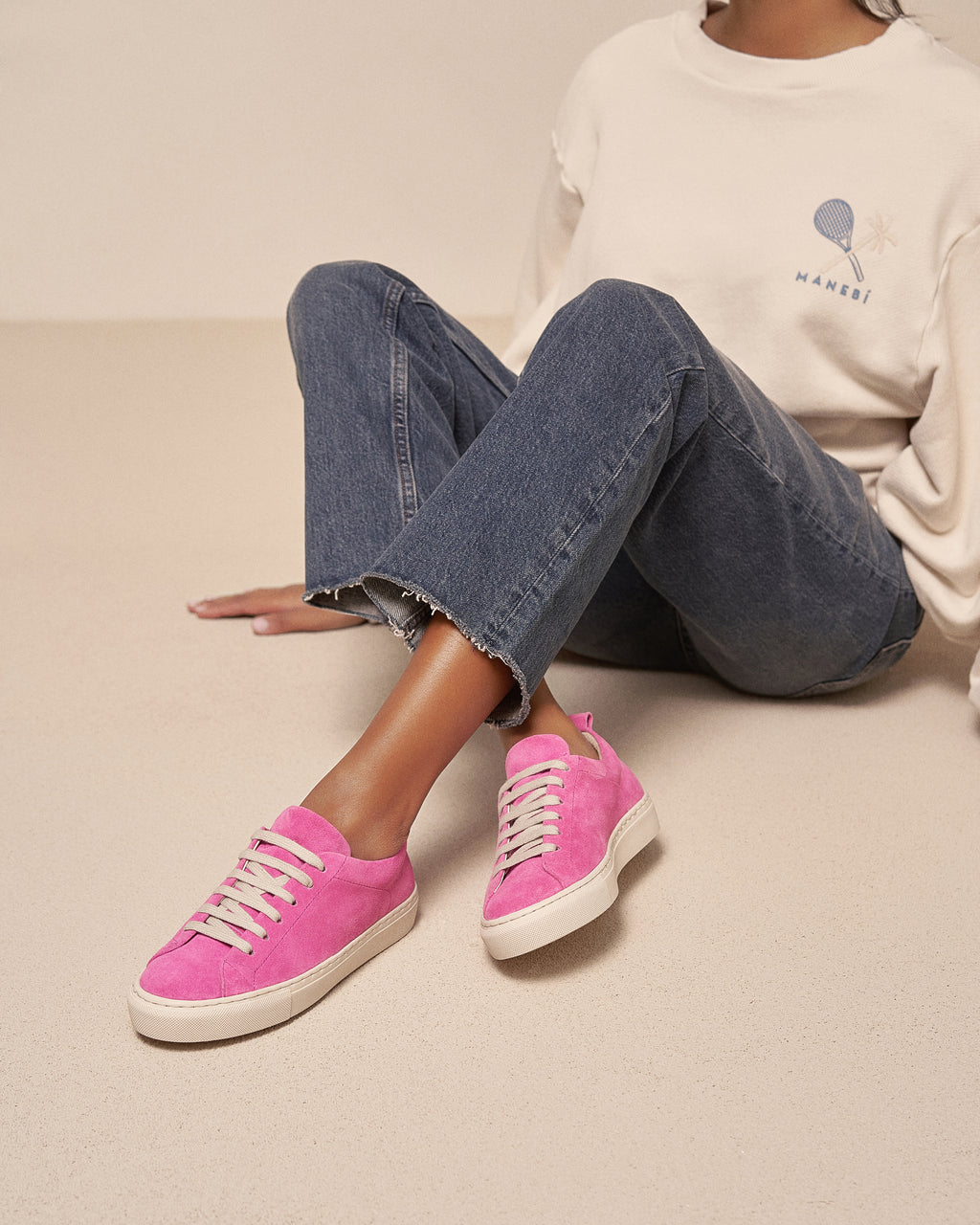 Suede Sneakers - Bold Pink