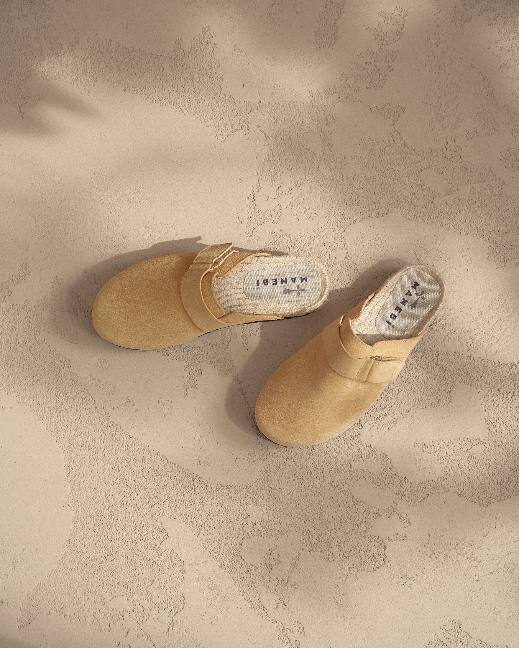 Manebí | Suede Clog Mules-Hamptons - Inca Cream-R42B0