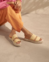 Suede Double Sole<br />Two Bands Sandals | 