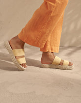 Suede Double Sole<br />Two Bands Sandals - Women’s Shoes | 