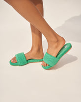Terry Cotton Slide Sandals | 