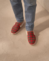 Espadrillas Mocassini Tartan in Lana E Pelliccia Sintetica | 