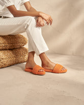 Terry Cotton Sandals with Palm Embroidery - All | 