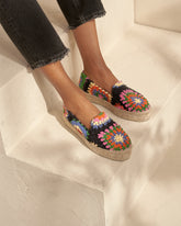 Cotton Crochet Double Sole Espadrilles - Women’s Shoes | 