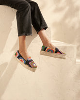 Cotton Crochet Double Sole Espadrilles - Women’s Shoes | 
