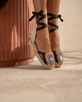 Cotton Crochet Flat Valenciana Espadrilles - Women’s Shoes | 