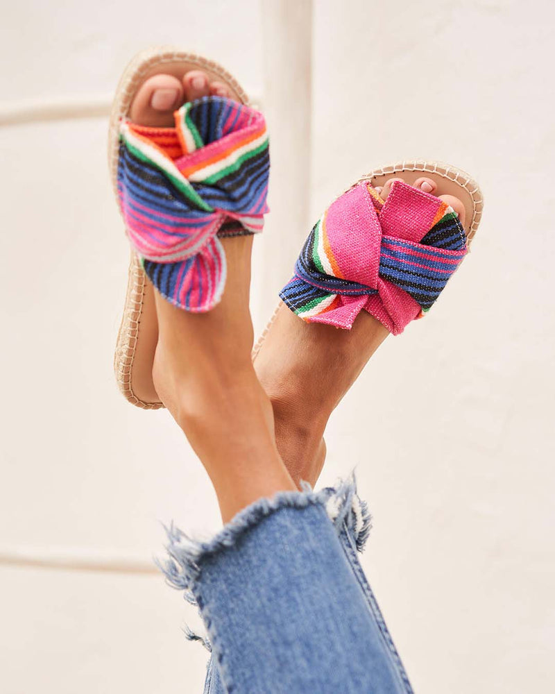 Manebí | Sandals with Knot - Tulum - Multicolor Stripes