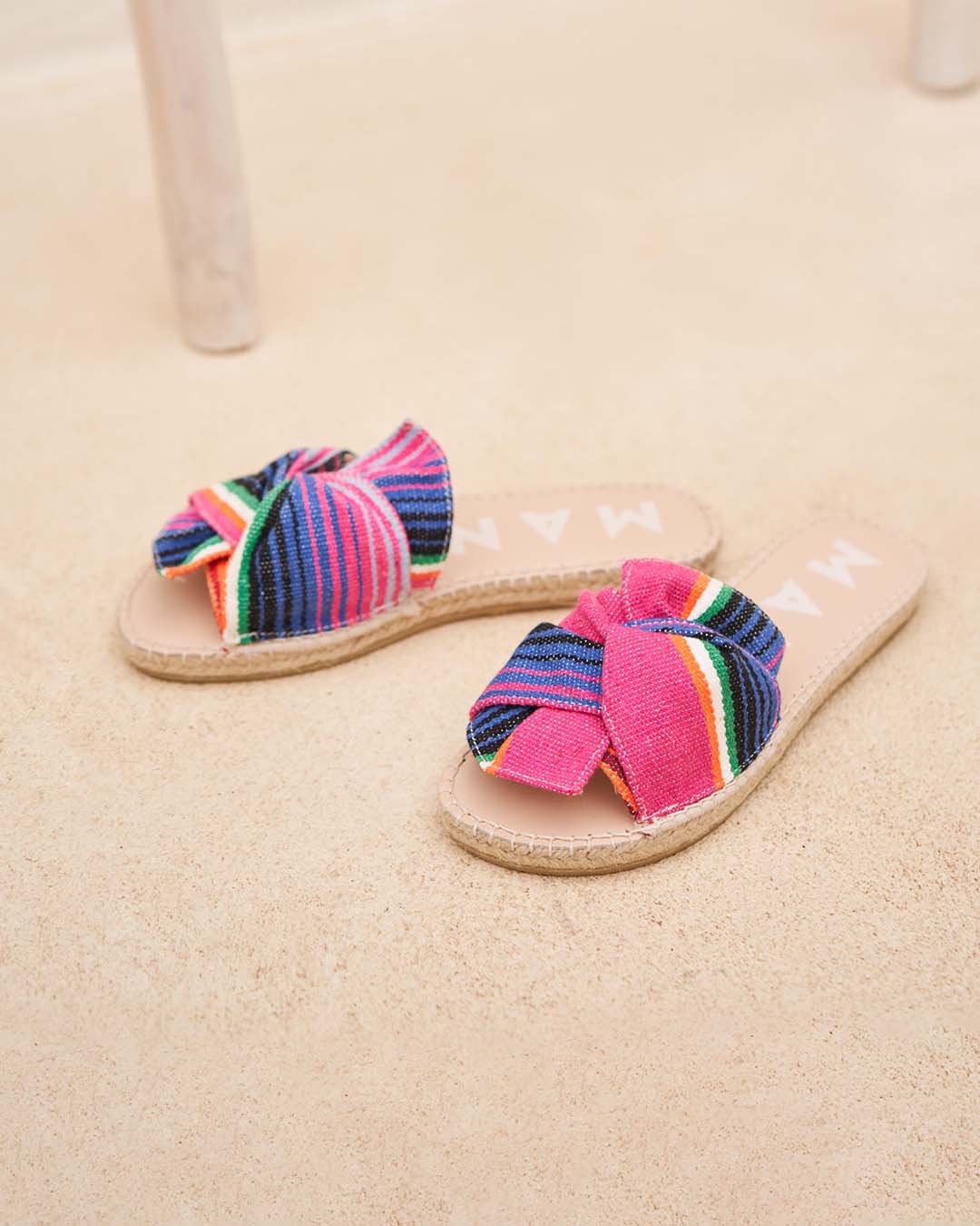 Sandals with Knot - Multicolor Stripes