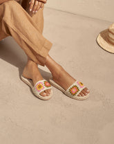 Cotton Crochet Jute Sandals - Women’s Shoes | 