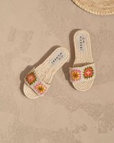 Cotton Crochet Jute Sandals - Women’s Shoes | 