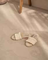 Shells & Cotton Crochet Jute Sandals - Women’s Shoes | 