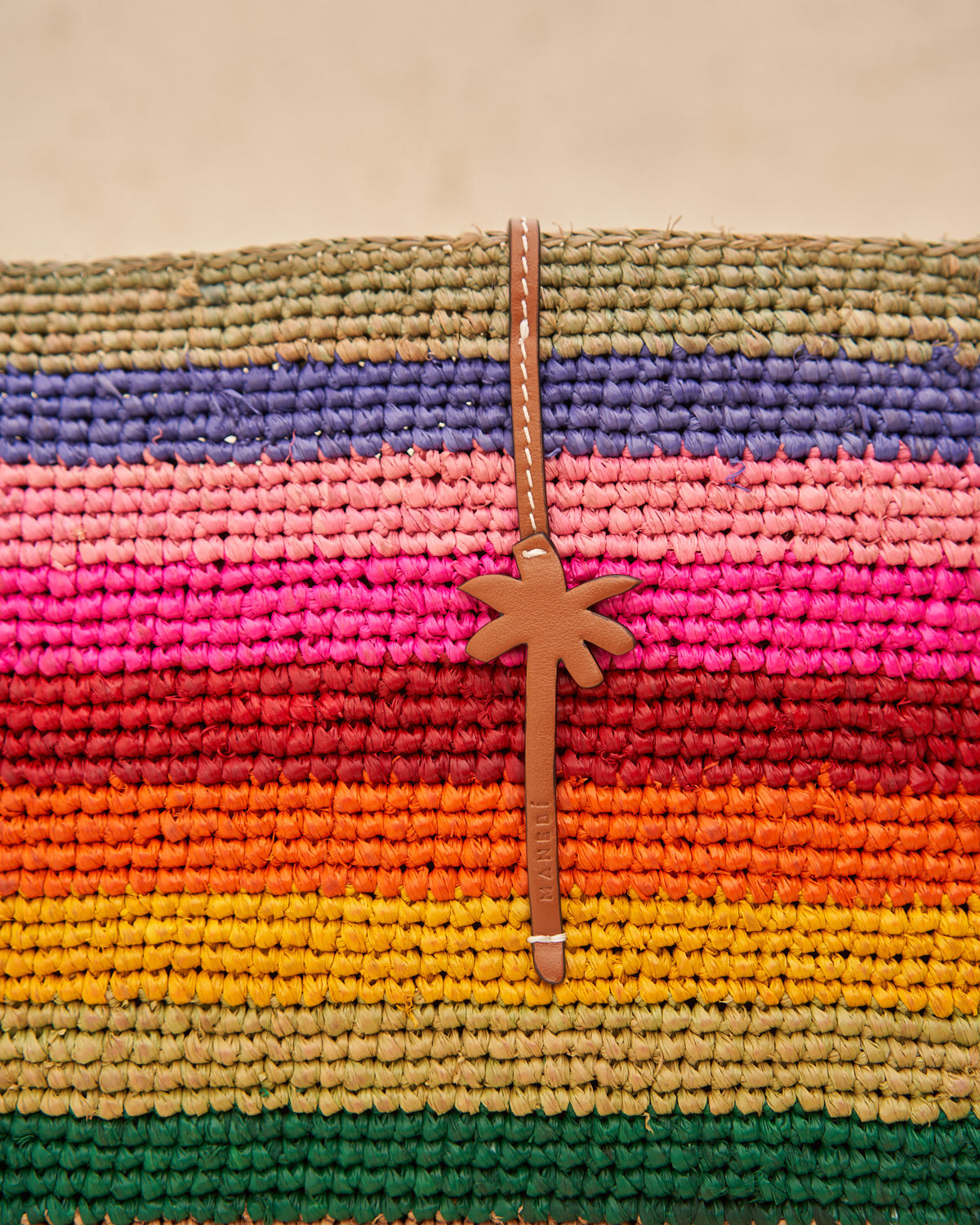 Clutch - Handcrafted Raffia - Rainbow