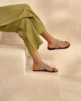 Raffia & Leather Leather Sandals - Women’s Sandals | 