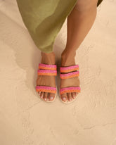 Raffia Stripes Leather Sandals - Prezzi Speciali|Scarpe Donna | 