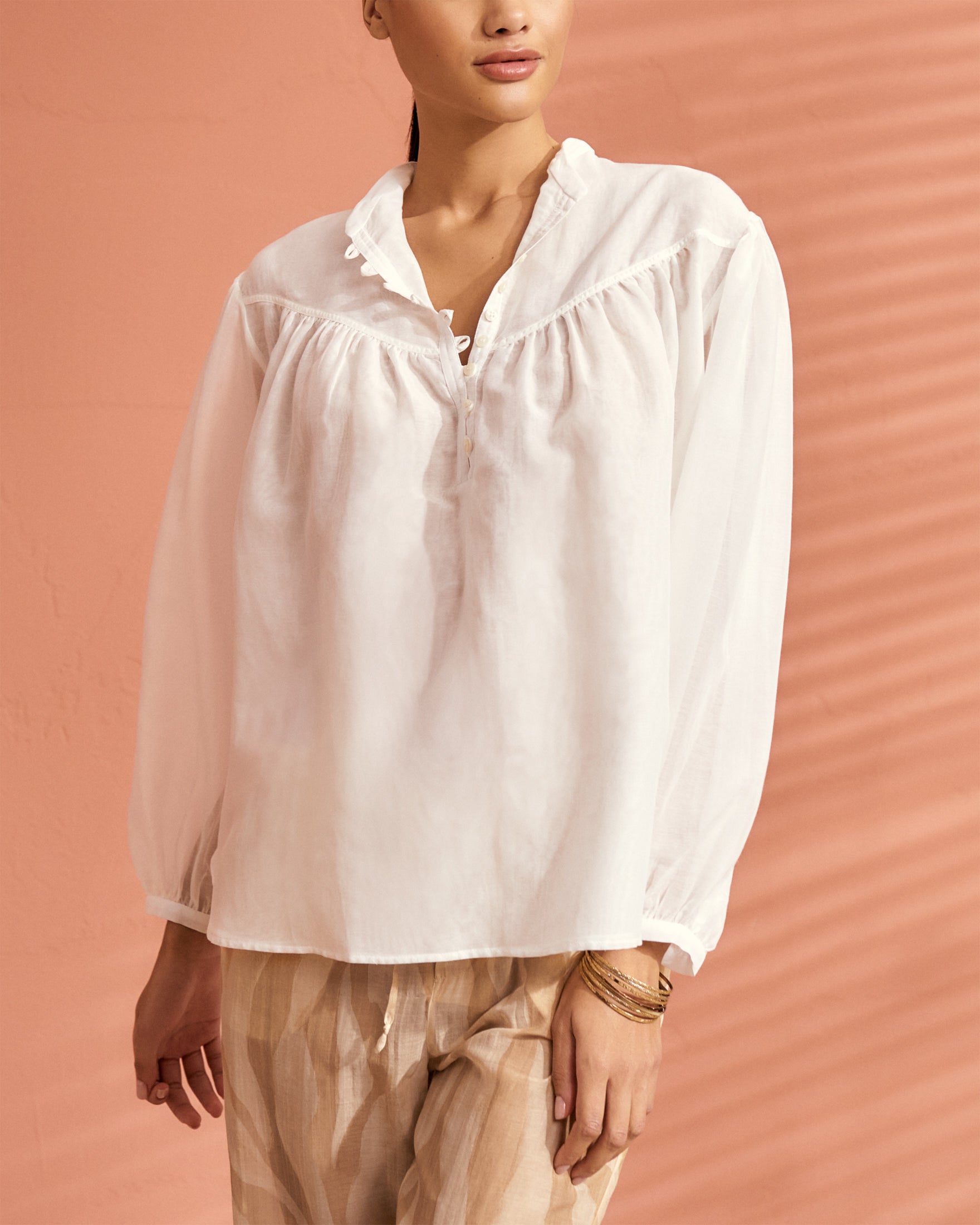 Baja Shirt - Cotton Silk Voile - White
