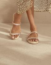 Leather and Jute<br />Two Bands Sandals - Private Sale | 