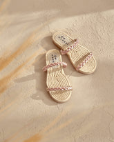 Leather and Jute<br />Two Bands Sandals - Women's Collection|Private Sale | 
