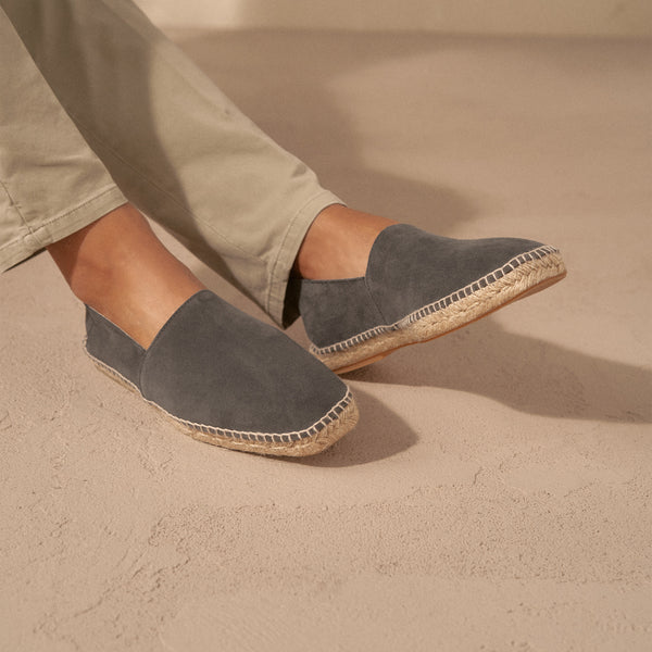 Grey store suede espadrilles