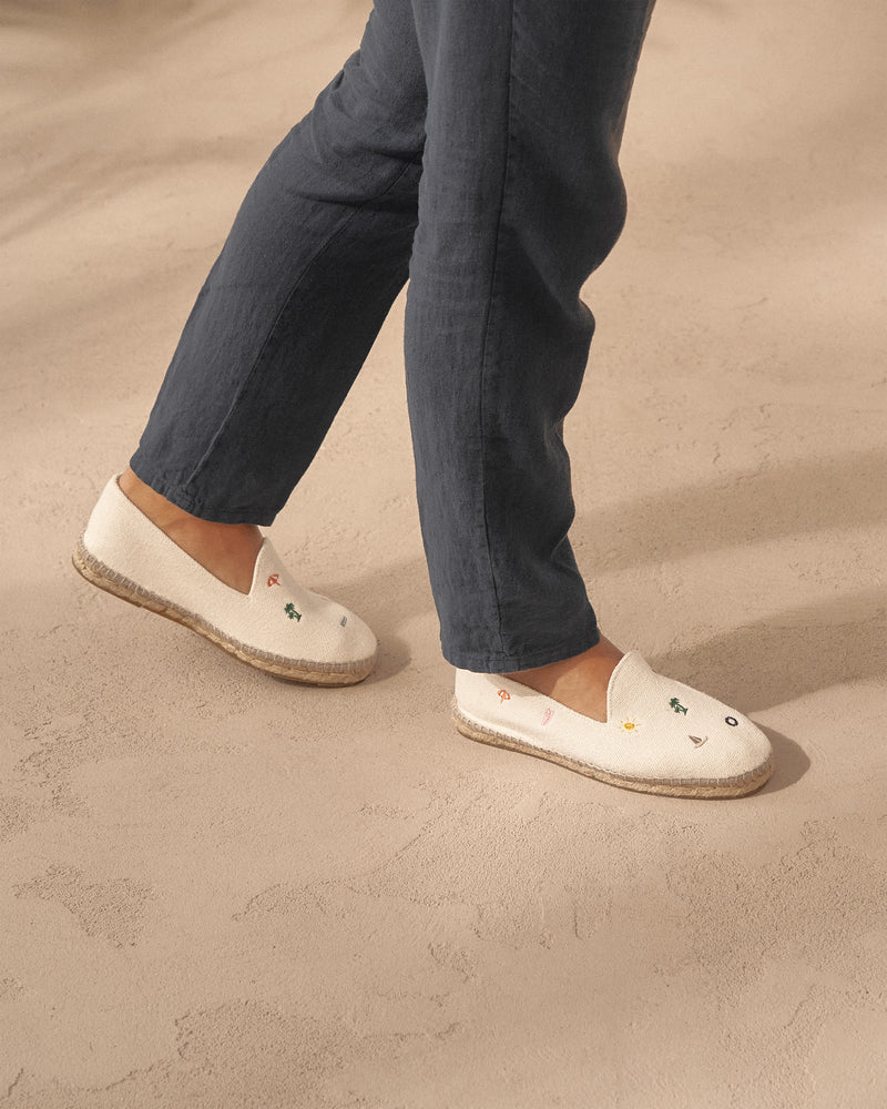 Espadrille Flat Canvas & Hemp Shoes (white) – EthicalDeals